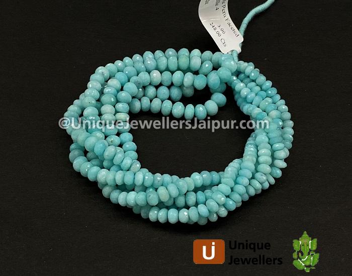 Peruvian Amazonite Faceted Roundelle Beads