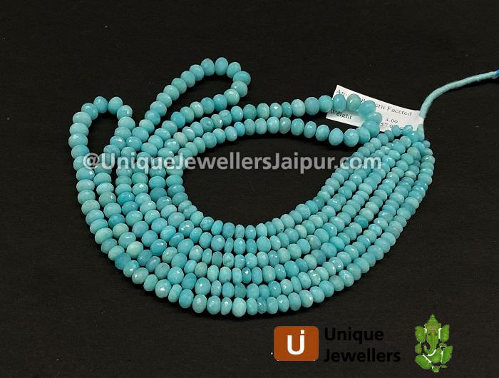 Peruvian Amazonite Faceted Roundelle Beads