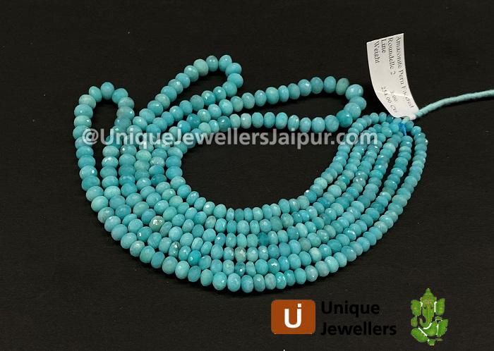 Peruvian Amazonite Faceted Roundelle Beads