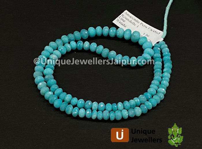 Peruvian Amazonite Faceted Roundelle Beads