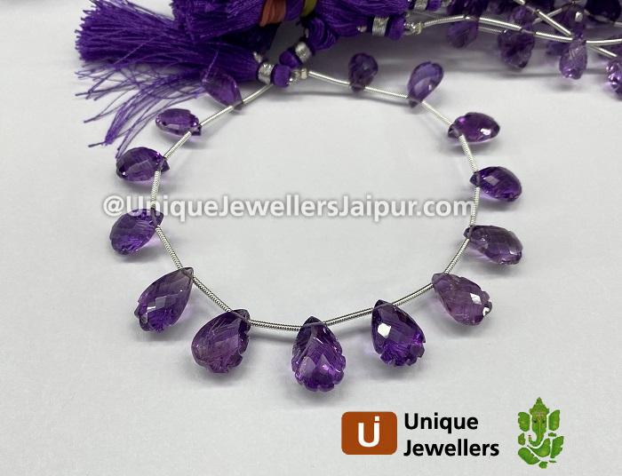 Amethyst Carved Pear Beads