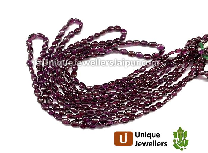 Rhodolite Garnet Smooth Oval Beads