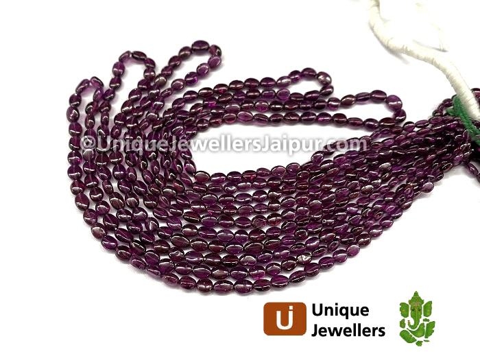 Rhodolite Garnet Smooth Oval Beads