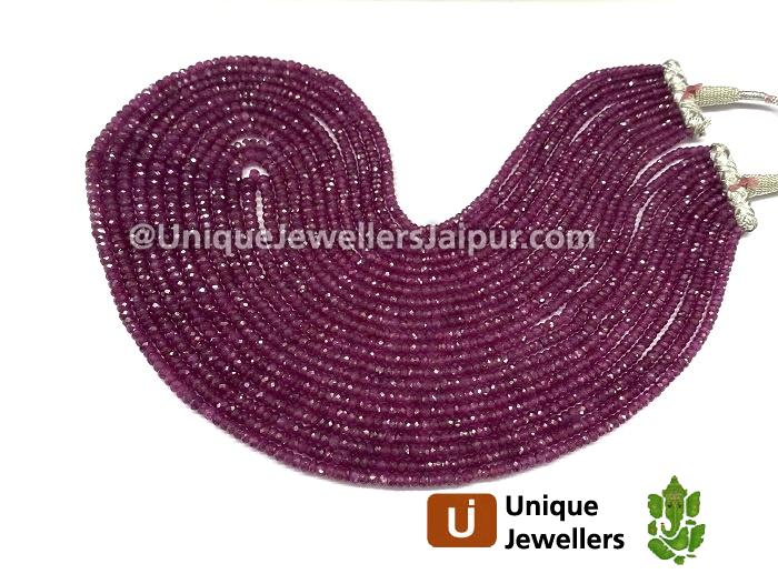 Ruby Faceted Roundelle Beads