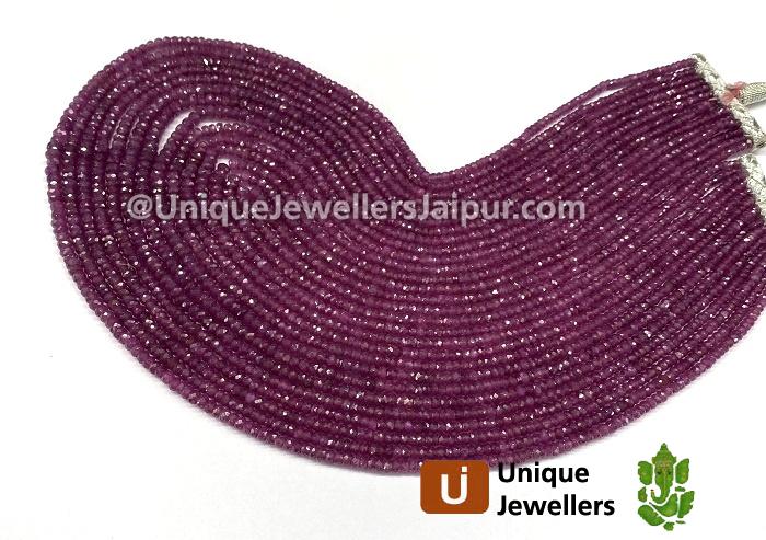 Ruby Faceted Roundelle Beads