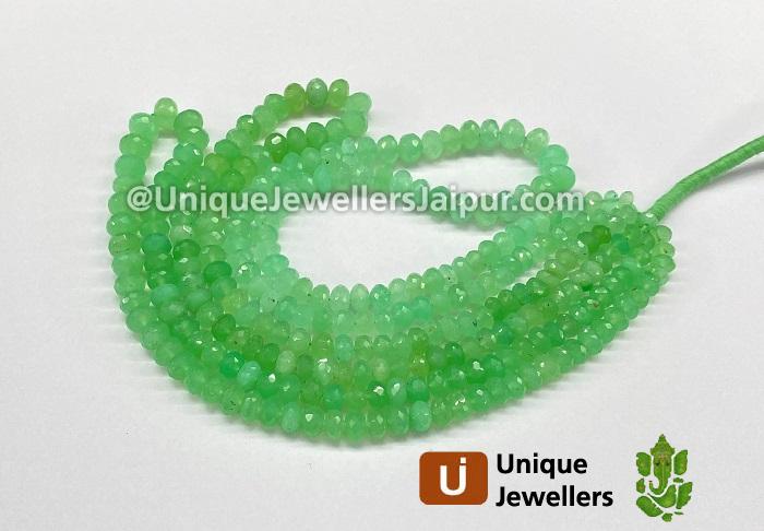 Chrysoprase Faceted Roundelle Beads