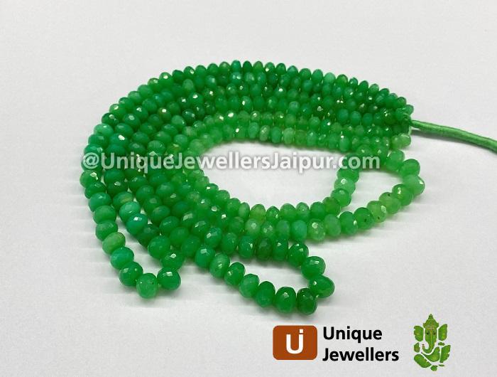 Chrysoprase Faceted Roundelle Beads