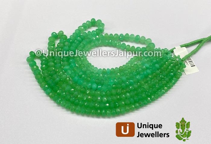 Chrysoprase Faceted Roundelle Beads