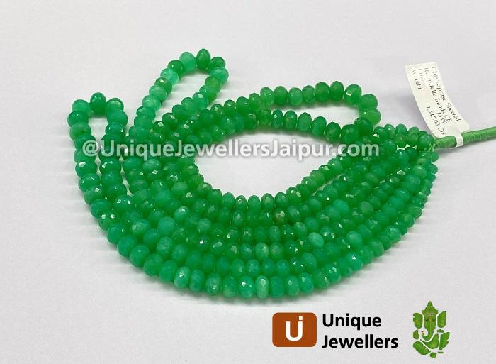 Chrysoprase Faceted Roundelle Beads