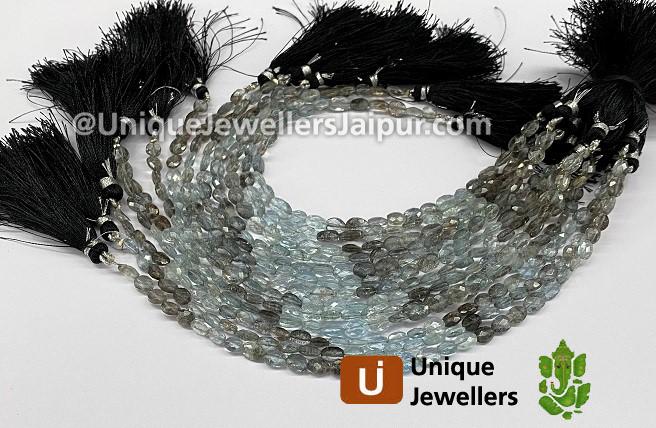 Moss Aquamarine Faceted Oval Beads