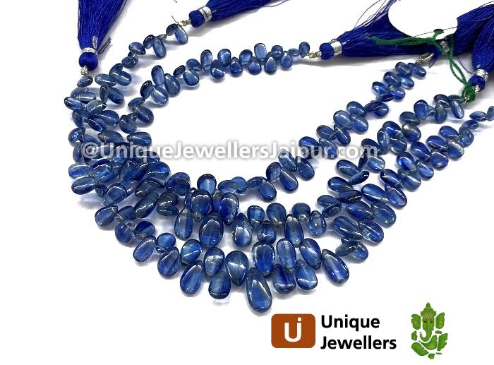 Kyanite Smooth Pear Beads