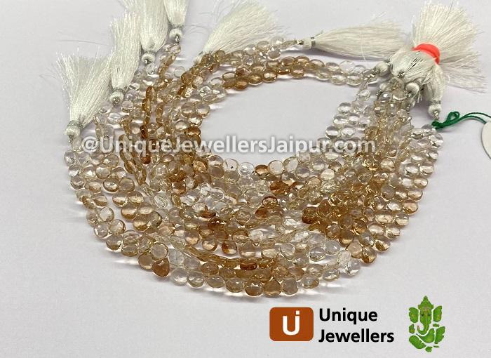 Brown Imperial Topaz Faceted Heart Beads