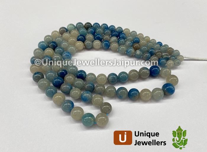 Blue Lazulite In Quartz Round Balls Beads