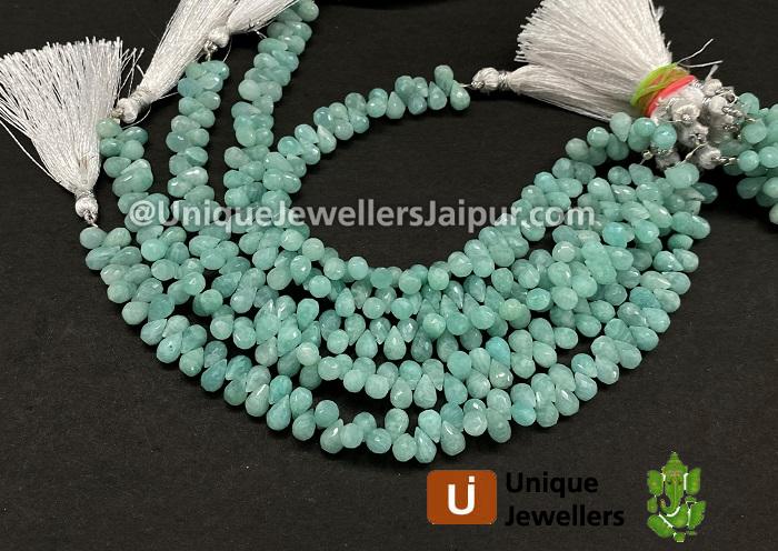 Amazonite Faceted Drops Beads