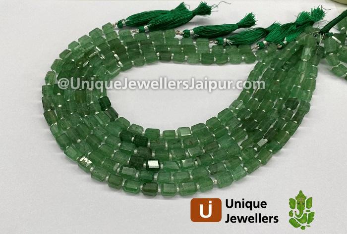 Green Strawberry Quartz Faceted Nugget Beads