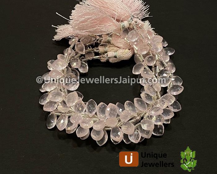 Rose Quartz Faceted Dolphin Pear Beads