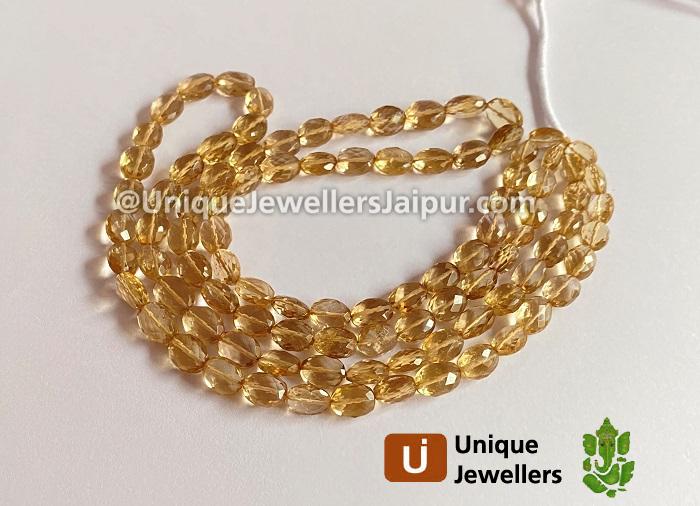 Champagne Citrine Faceted Oval Beads