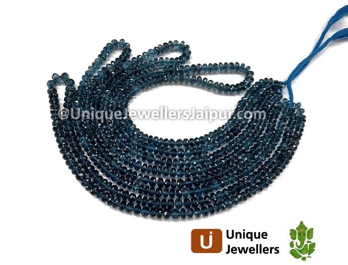 London Blue Topaz Faceted Roundelle Beads