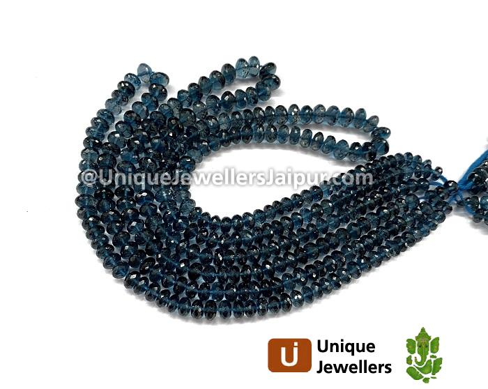 London Blue Topaz Far Faceted Roundelle Beads