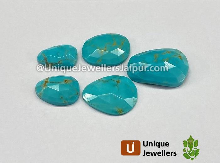 Golden Spiderweb Turquoise Rose Cut Slices