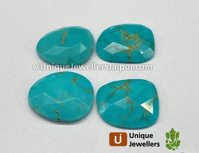 Golden Spiderweb Turquoise Rose Cut Slices