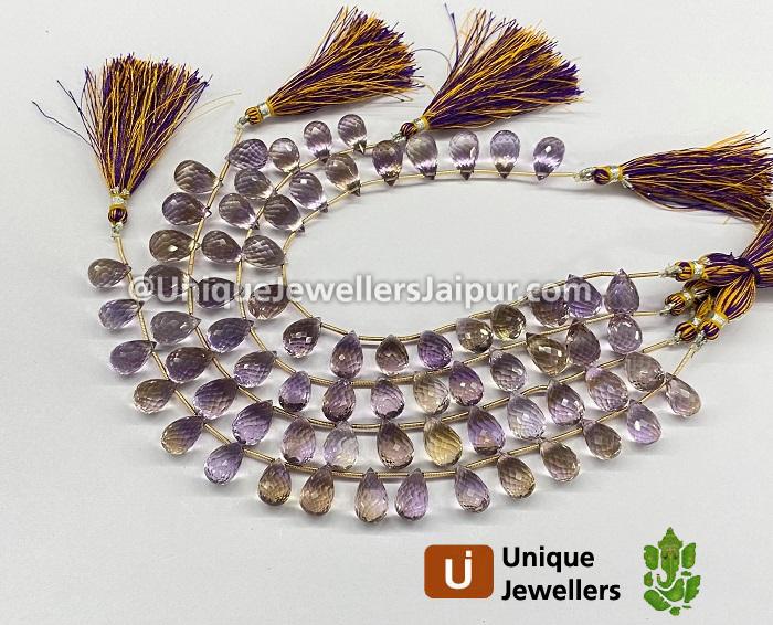 Ametrine Faceted Drop Beads