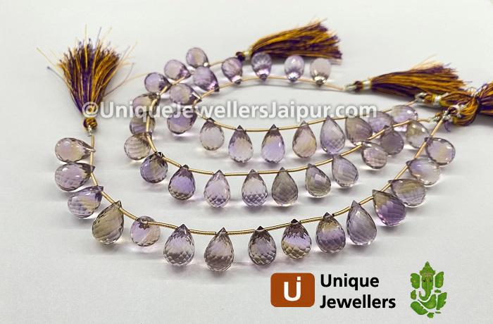 Ametrine Faceted Drop Beads