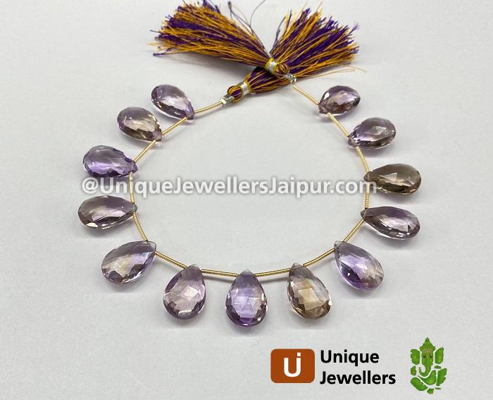 Ametrine Far Faceted Pear Beads