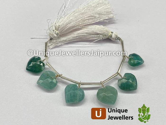 Grandidierite Faceted Heart Beads