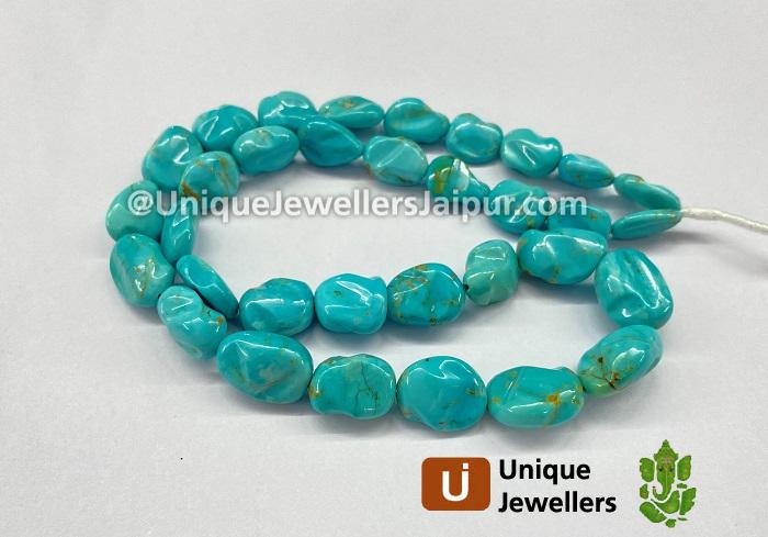 Golden Spiderweb Turquoise Irregular Nugget Beads