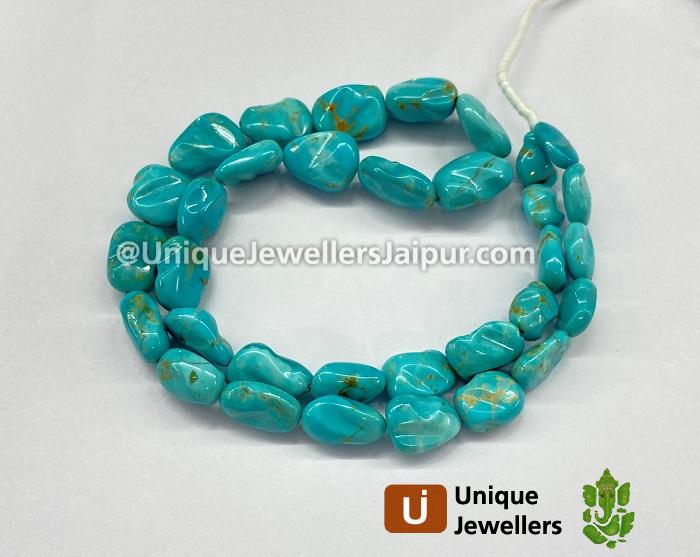 Golden Spiderweb Turquoise Irregular Nugget Beads