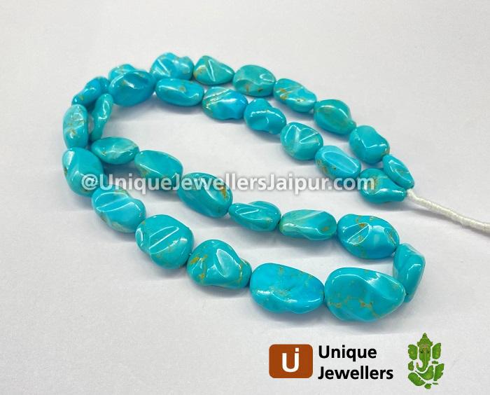 Golden Spiderweb Turquoise Irregular Nugget Beads