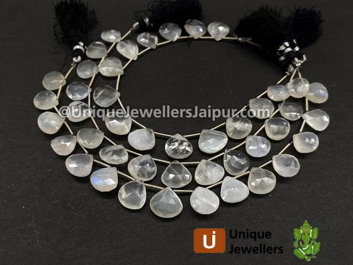 Rainbow Moonstone Far Faceted Heart Beads