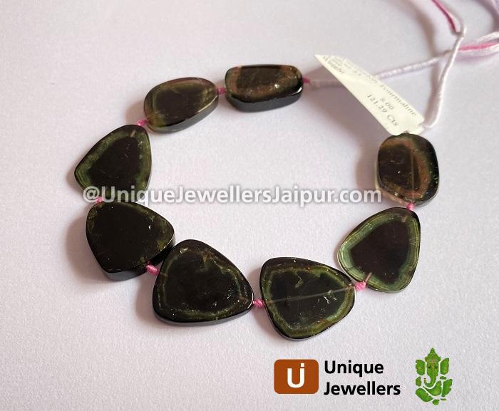 Watermelon Tourmaline Smooth Slices Beads