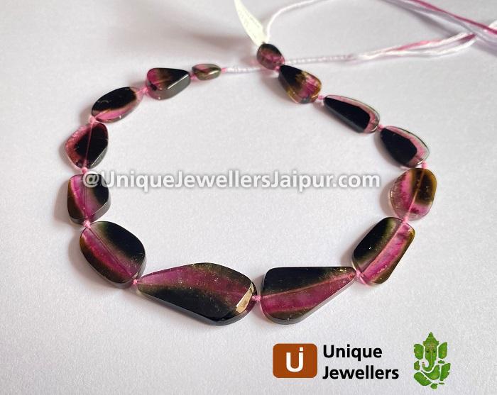 Watermelon Tourmaline Smooth Slices Beads