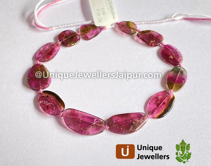 Watermelon Tourmaline Smooth Slices Beads