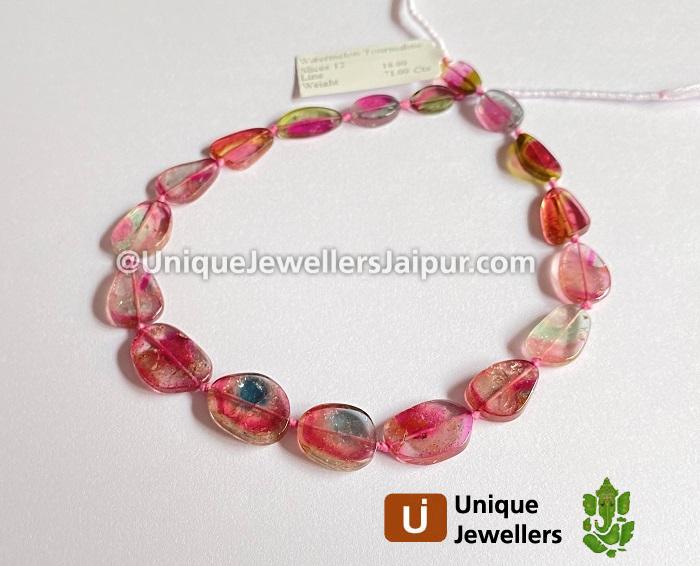 Watermelon Tourmaline Smooth Slices Beads