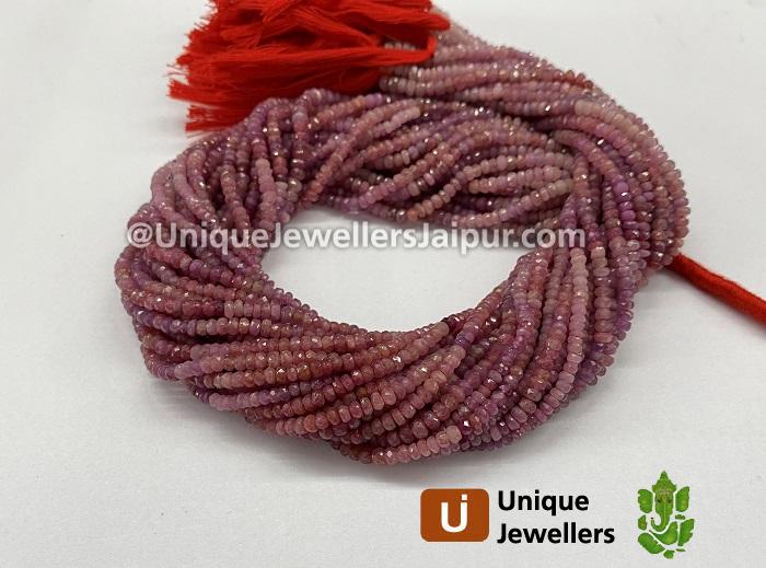 Natural Ruby Shaded Faceted Roundelle Beads