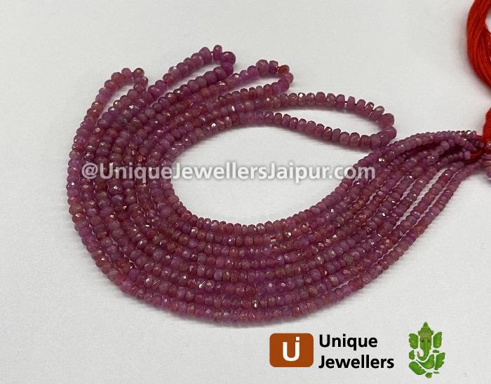 Natural Ruby Faceted Roundelle Beads