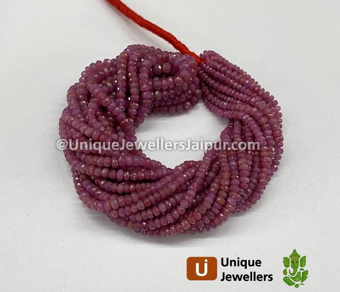 Natural Ruby Faceted Roundelle Beads