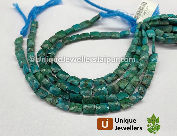 Chrysocolla Shaded Faceted Chicklet Beads