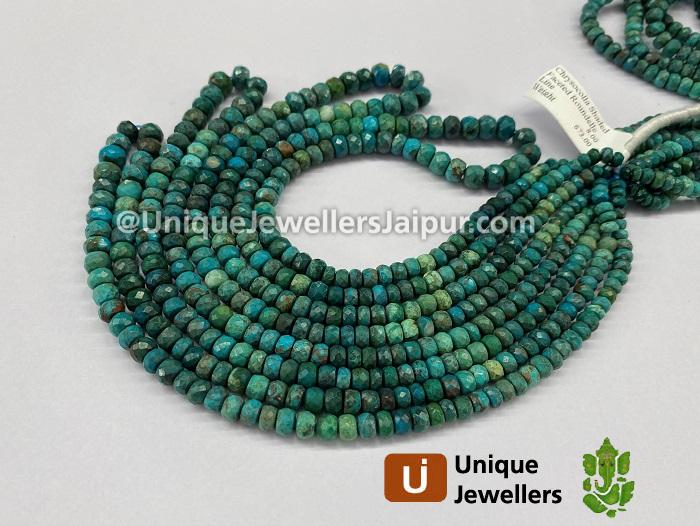 Chrysocolla Shaded Faceted Roundelle Beads