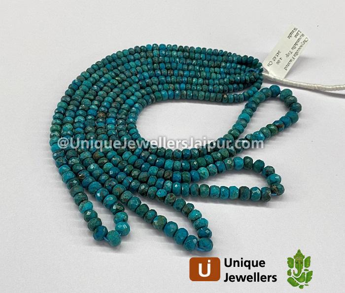 Deep Blue Chrysocolla Faceted Roundelle Beads