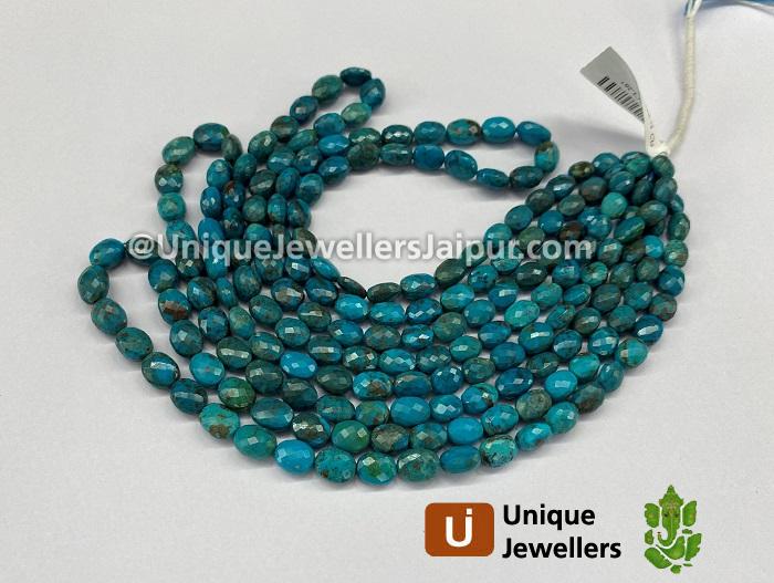 Deep Blue Chrysocolla Faceted Oval Beads