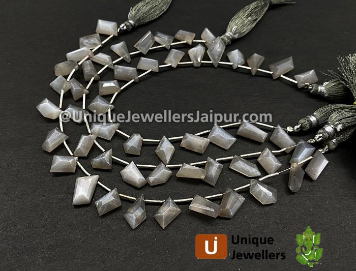 Grey Moonstone Cut Fancy Shape Beads