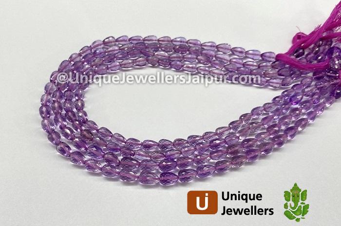 Pink Amethyst Faceted Straight Drill Drop Beads