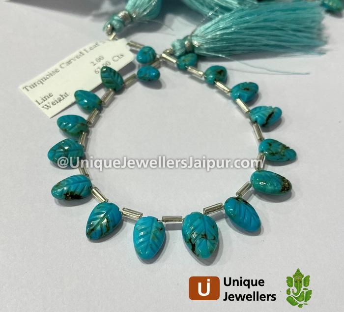 Turquoise Carved Leaf Beads