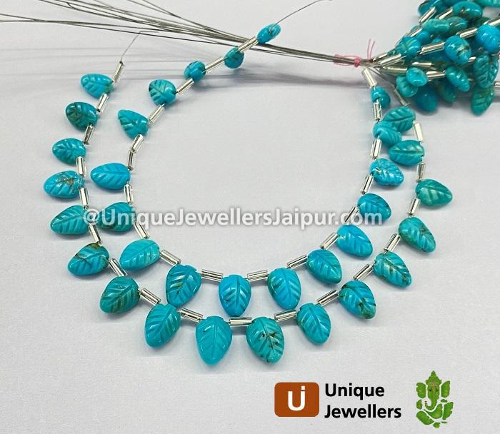 Turquoise Carved Leaf Beads