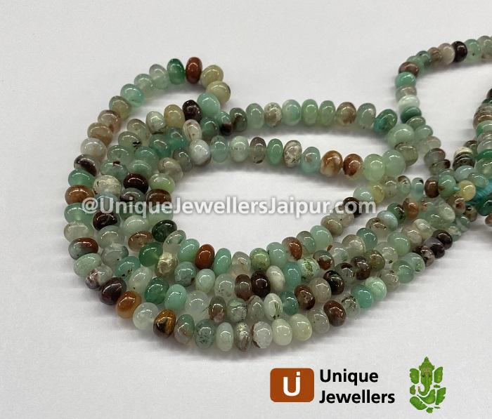 Aqua Chalcedony Smooth Roundelle Beads