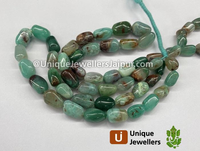 Aqua Chalcedony Big Smooth Nugget Beads